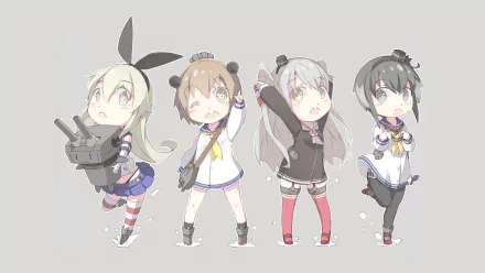 Yukikaze (Kancolle) Tokitsukaze (Kancolle) Amatsukaze (Kancolle) Shimakaze (Kancolle) Anime Kantai Collection HD Desktop Wallpaper | Background Image