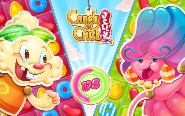 Candy Crush Saga HD wallpaper featuring colorful characters and vibrant candy game elements for desktop background.