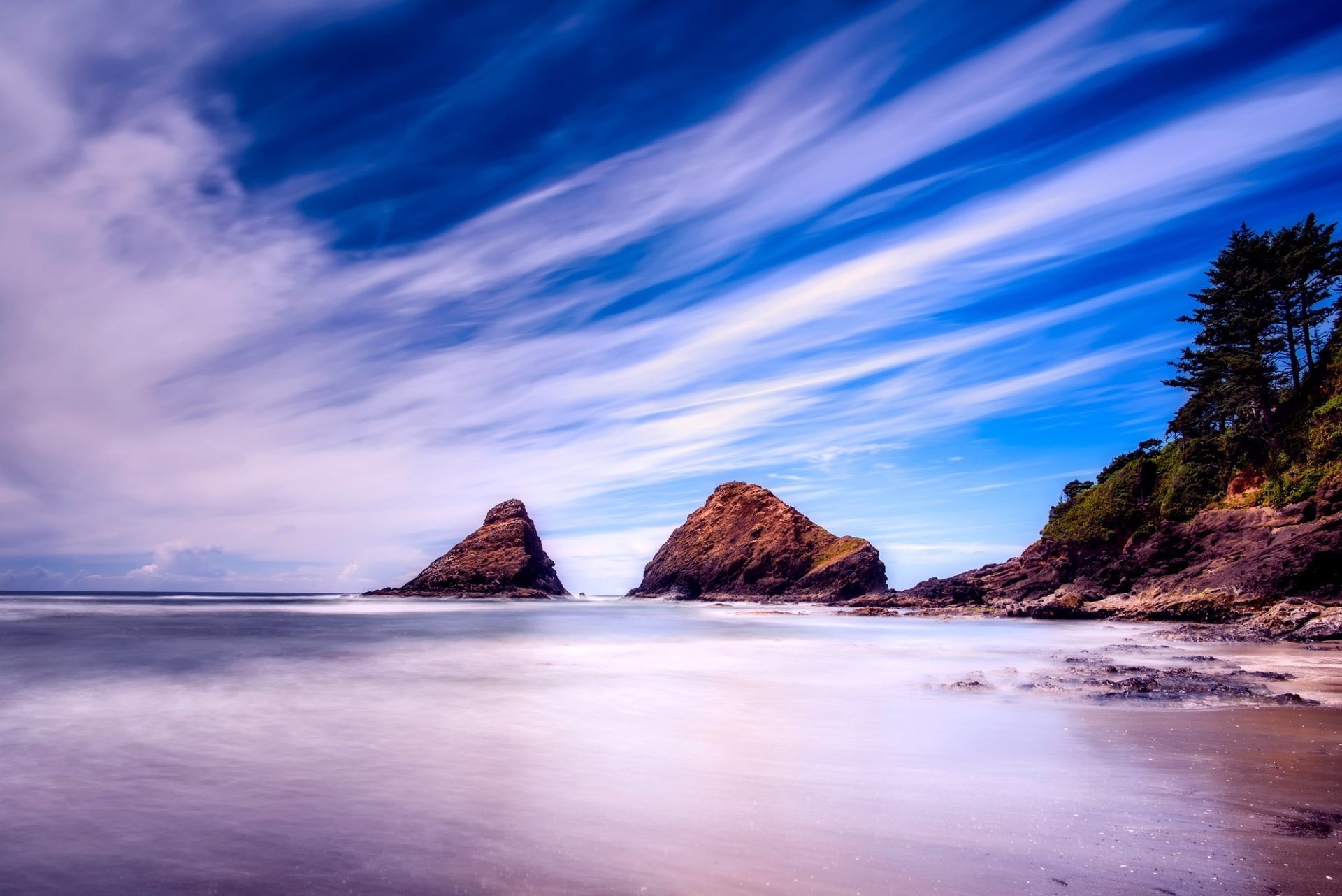 Download Horizon Ocean Sky Nature Coast Coastline HD Wallpaper ...