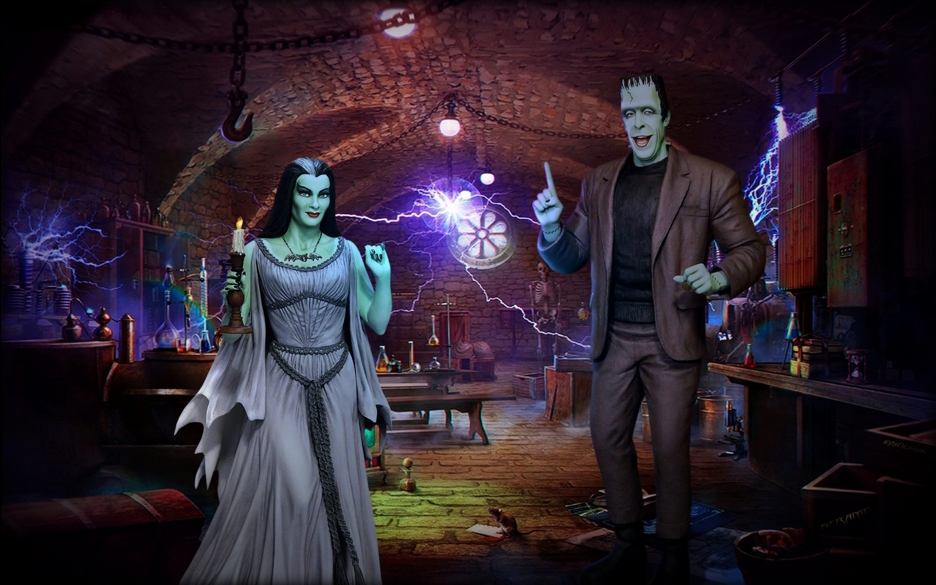 Download Lily Munster Herman Munster Creepy Tv Show The Munsters Hd Wallpaper By Stramp 3414