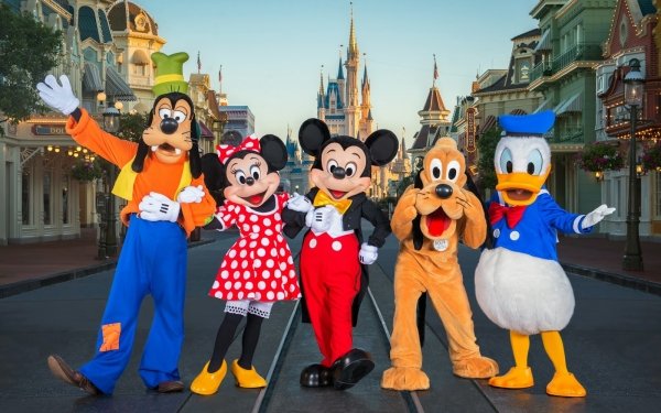 Man Made Walt Disney World Disney Goofy Mickey Mouse Pluto Donald Duck Minnie Mouse HD Wallpaper | Background Image
