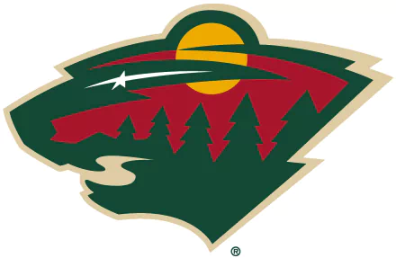 HD PC desktop wallpaper featuring the Minnesota Wild logo with a green, red, and gold color scheme, representing the sports team and nature elements.