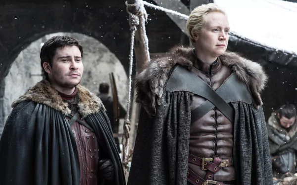 Daniel Portman Podrick Payne Gwendoline Christie Brienne Of Tarth TV Show Game Of Thrones HD Desktop Wallpaper | Background Image