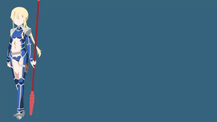 HD PC desktop wallpaper featuring Illyasviel Von Einzbern as Lancer from the anime Fate/kaleid liner Prisma Illya, set against a solid blue background.