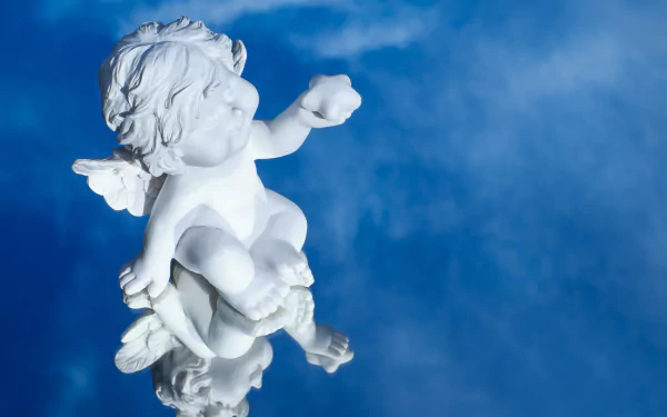  Baby Cherub on a Blue Background by Couleur