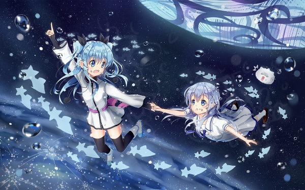Anime Crossover Chino Kafū Noel Is the Order a Rabbit Celestial Method HD Wallpaper | Background Image