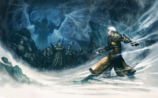 undead white hair short hair woman warrior Monk (Diablo III) Malthael (Diablo III) video game Diablo III: Reaper Of Souls HD Desktop Wallpaper | Background Image