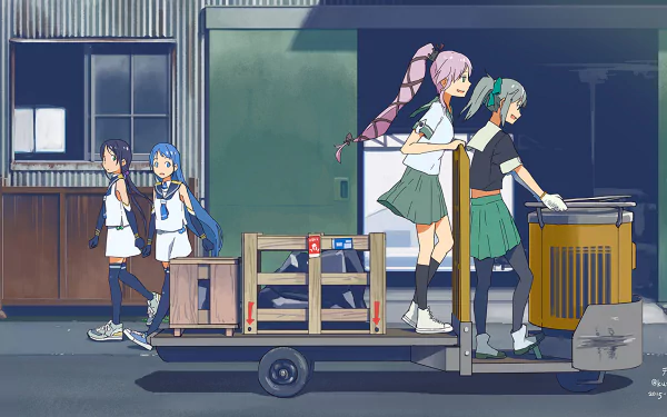 Yuubari (Kancolle) Yura (Kancolle) Suzukaze (Kancolle) Samidare (Kancolle) Anime Kantai Collection HD Desktop Wallpaper | Background Image