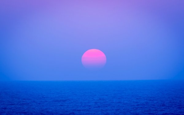 Nature Sunset Sun Blue Ocean Water Horizon HD Wallpaper | Background Image