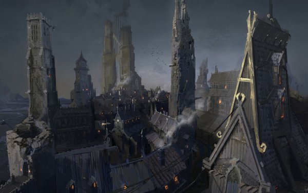 Fantasy Castle Castles Cloud Bird HD Wallpaper | Background Image