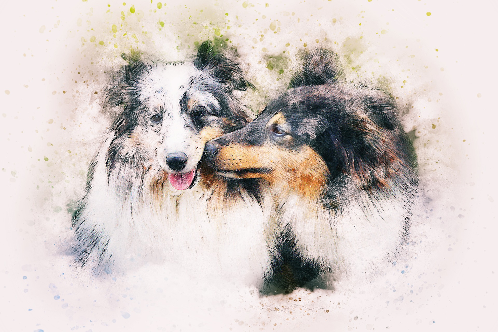 Male Rough Collie Kissing a Female by ractapopulous