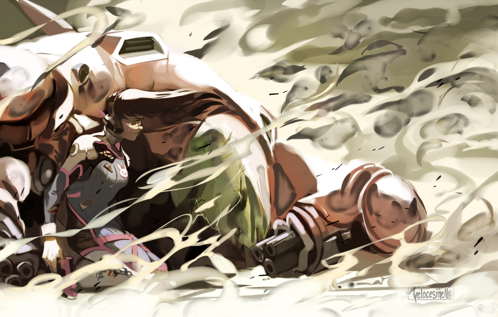 Download D.Va (Overwatch) Video Game Overwatch HD Wallpaper by Xiao Kong