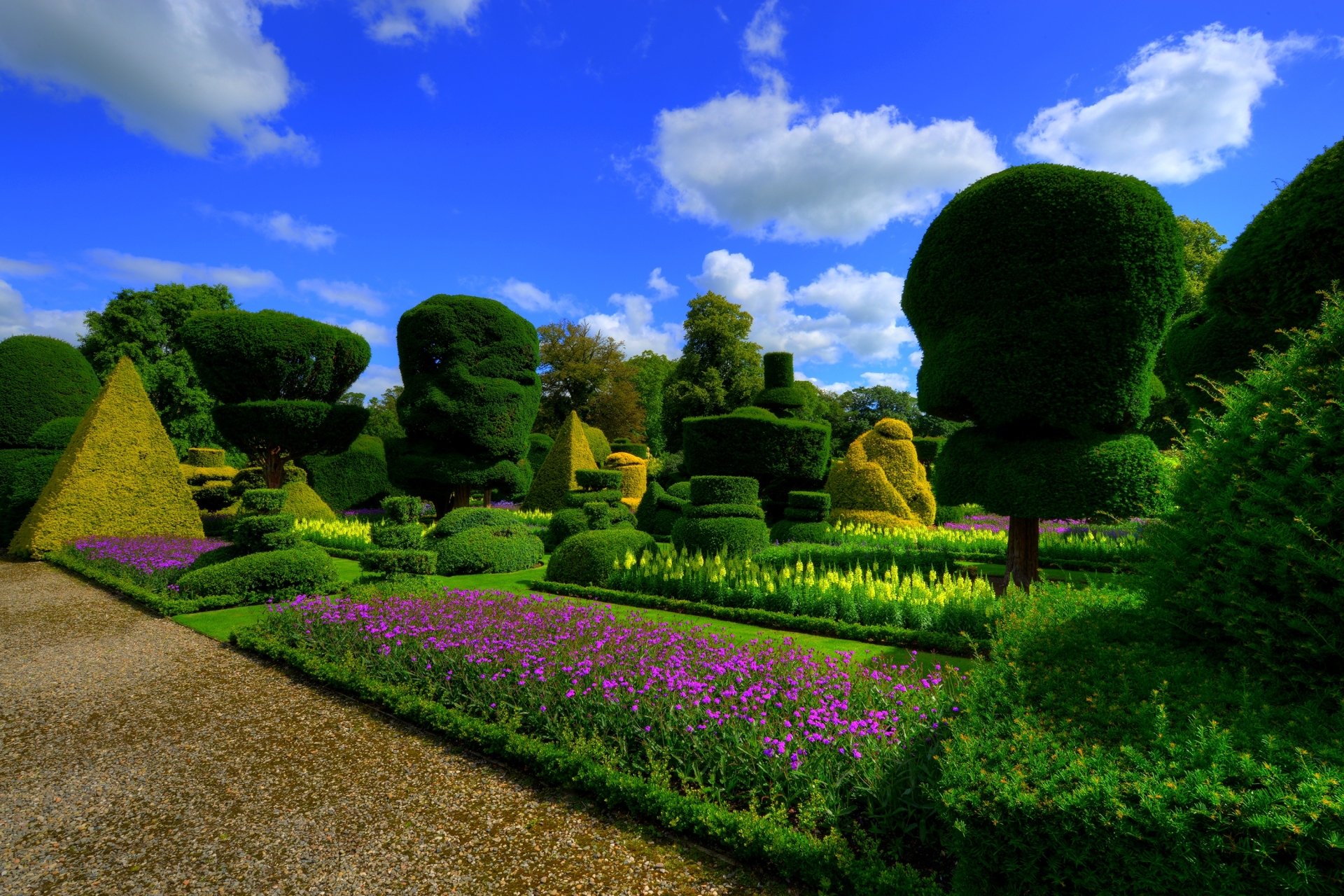 Download Topiary Greenery Bush Flower Man Made Garden HD Wallpaper