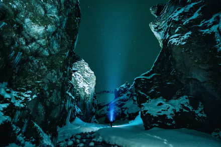  Nighttime on Winter Mountain
