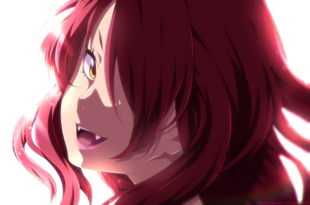 HD desktop wallpaper featuring Rindō Kobayashi from the anime Food Wars: Shokugeki no Soma, showcasing her vibrant red hair and characteristic smile.