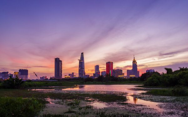 Man Made Ho Chi Minh City Cities Vietnam Bitexco Finacial Tower Evening Building City HD Wallpaper | Background Image