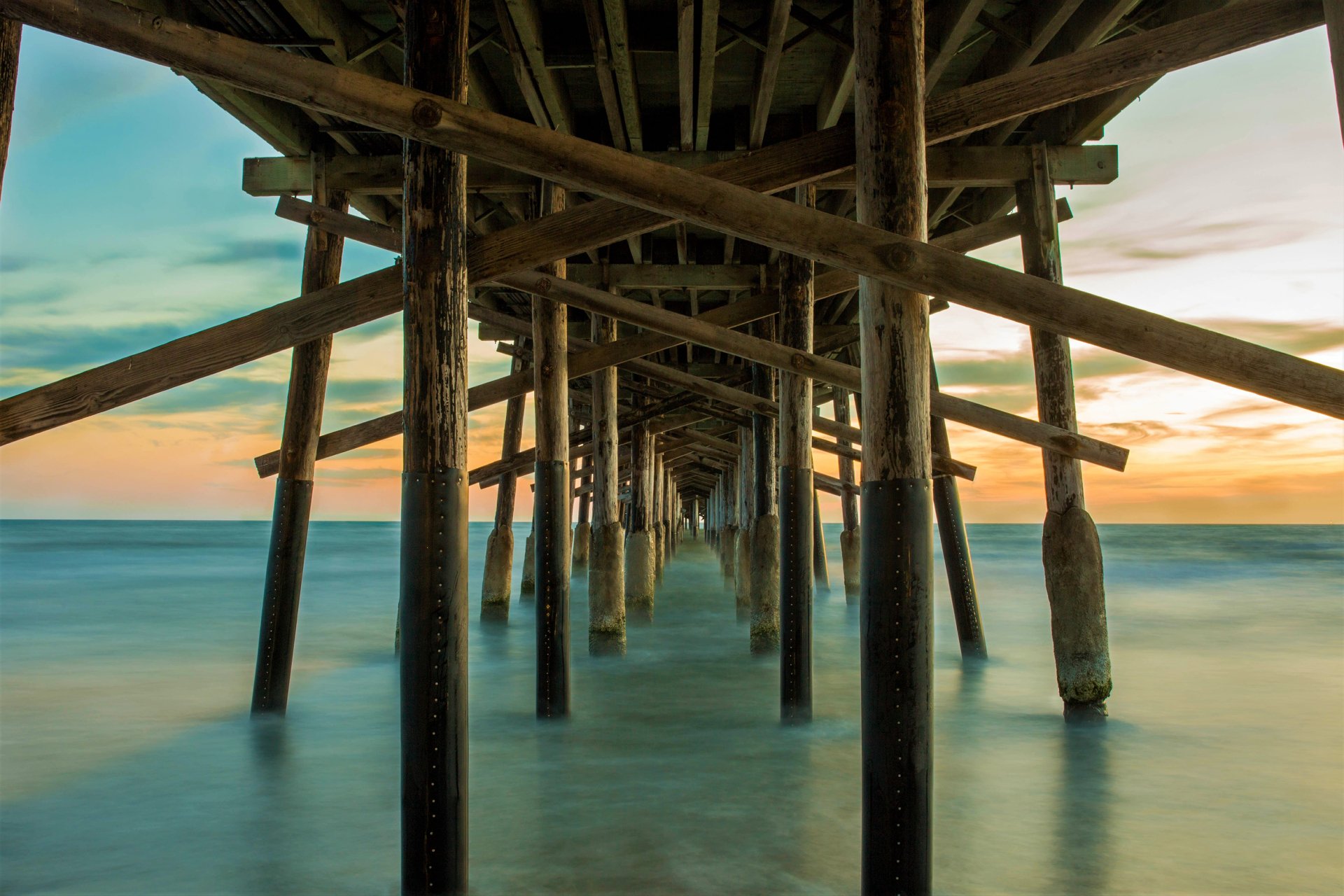 Download Horizon Sea Ocean Wooden Man Made Pier HD Wallpaper by Scott ...