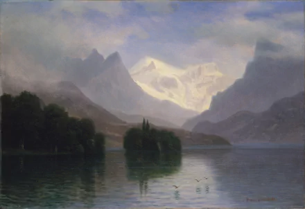 lake mountain artistic landscape HD Desktop Wallpaper | Background Image