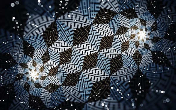 HD desktop wallpaper featuring a CGI-generated psychedelic spiral pattern with abstract fractal designs, incorporating trippy and intricate geometric elements.