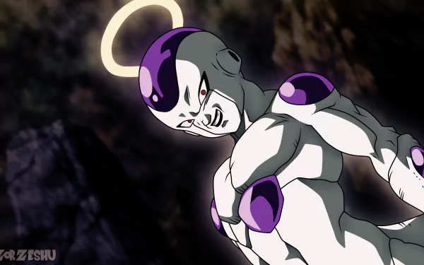 HD wallpaper of Frieza from Dragon Ball Super, depicted in an intense pose with a dark background.
