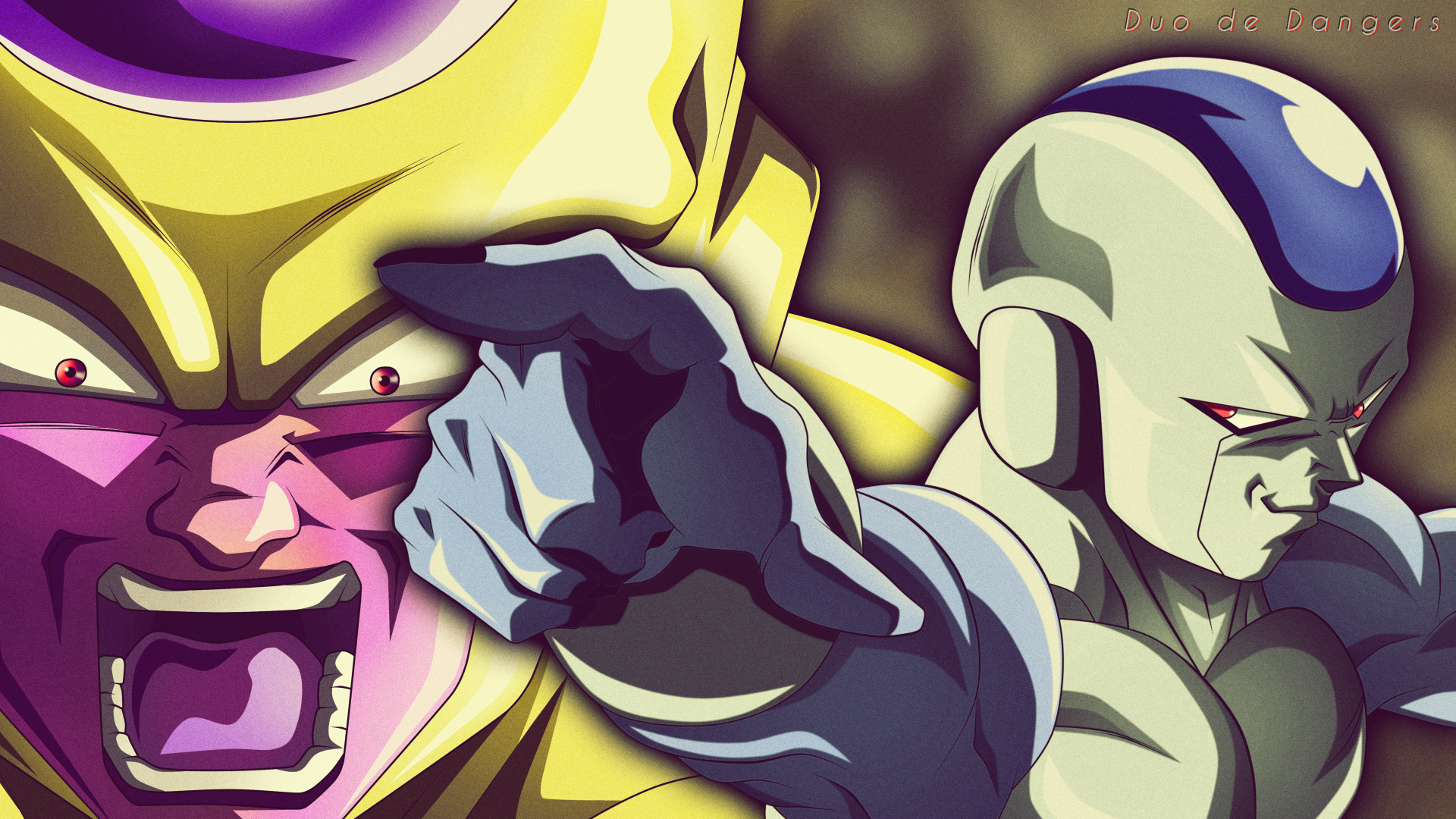 4K Ultra HD anime wallpaper featuring Frieza and Frost from Dragon Ball Super in dynamic poses on a dark background.