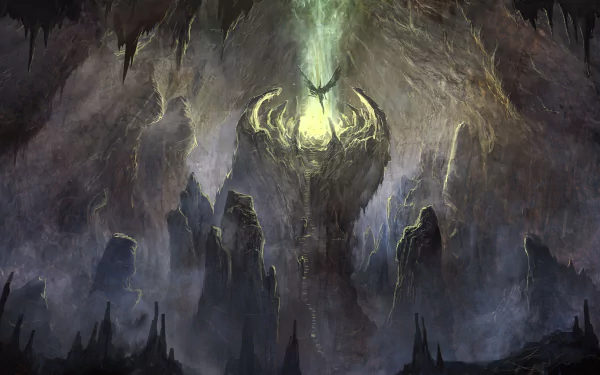 underground cave beam fantasy angel HD Desktop Wallpaper | Background Image