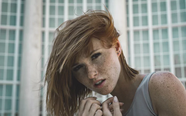 freckles redhead woman model HD Desktop Wallpaper | Background Image