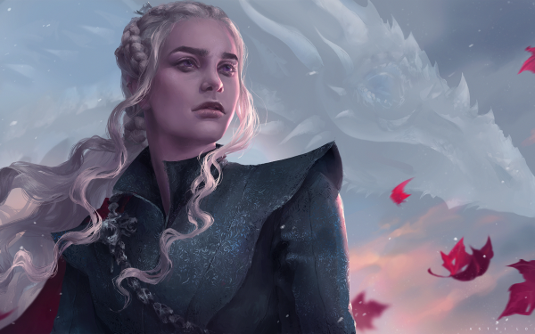 TV Show Game Of Thrones Daenerys Targaryen Dragon White Hair Long Hair Purple Eyes HD Wallpaper | Background Image
