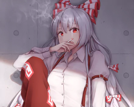 Fujiwara no Mokou Anime Touhou HD Desktop Wallpaper | Background Image