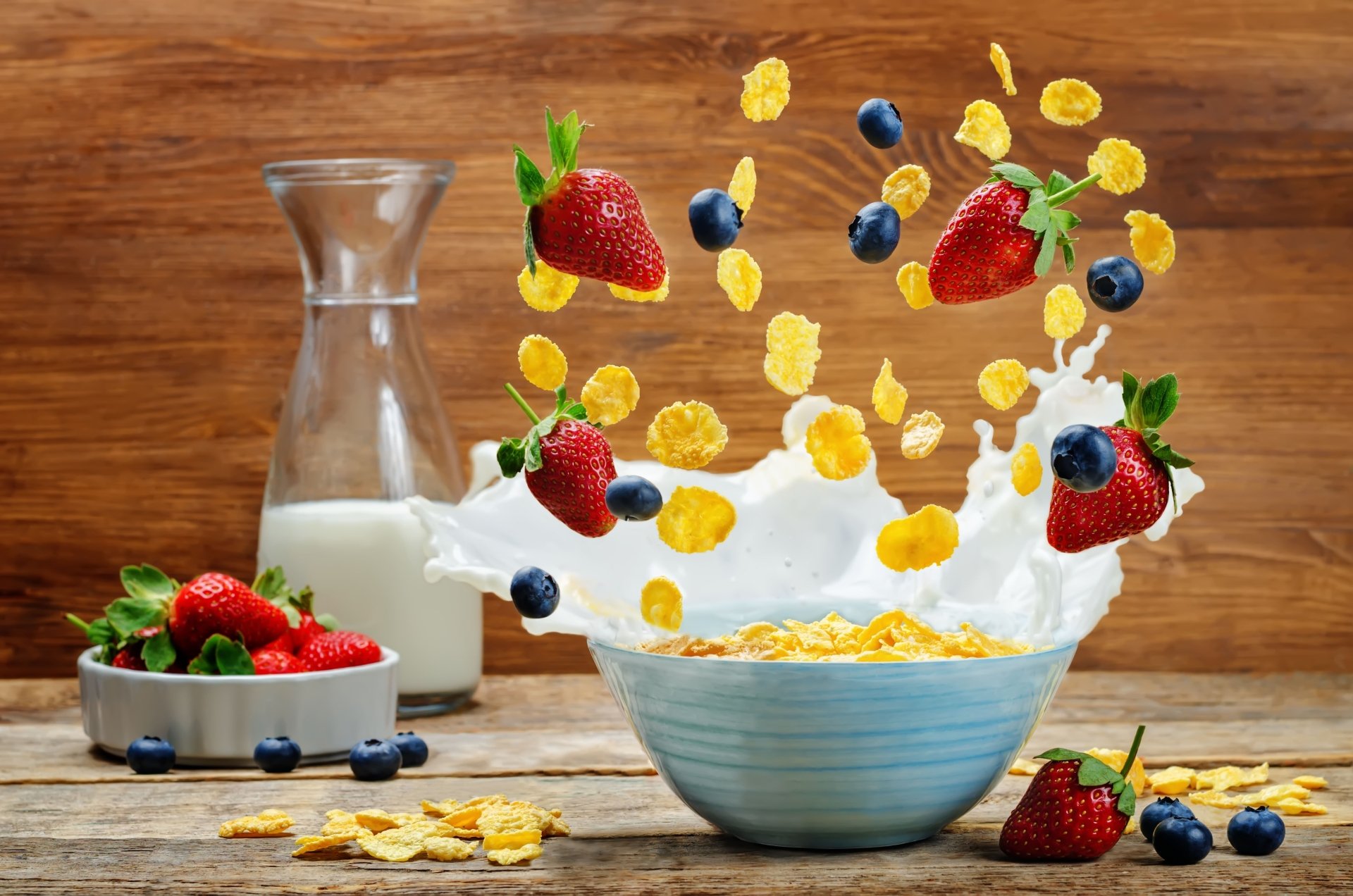 Download Muesli Blueberry Strawberry Fruit Berry Milk Still Life Food ...