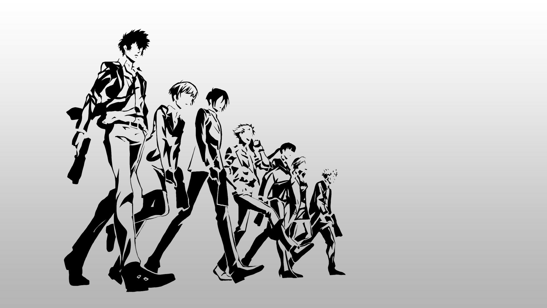 Psycho Pass Main Members Walking Vector 高清壁纸 桌面背景 19x1080