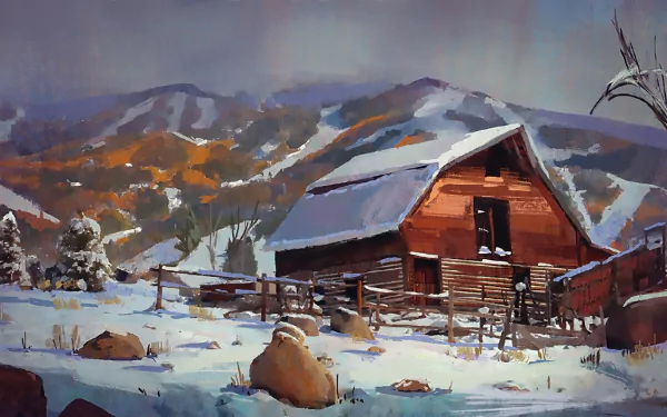 cold snow building artistic house HD Desktop Wallpaper | Background Image