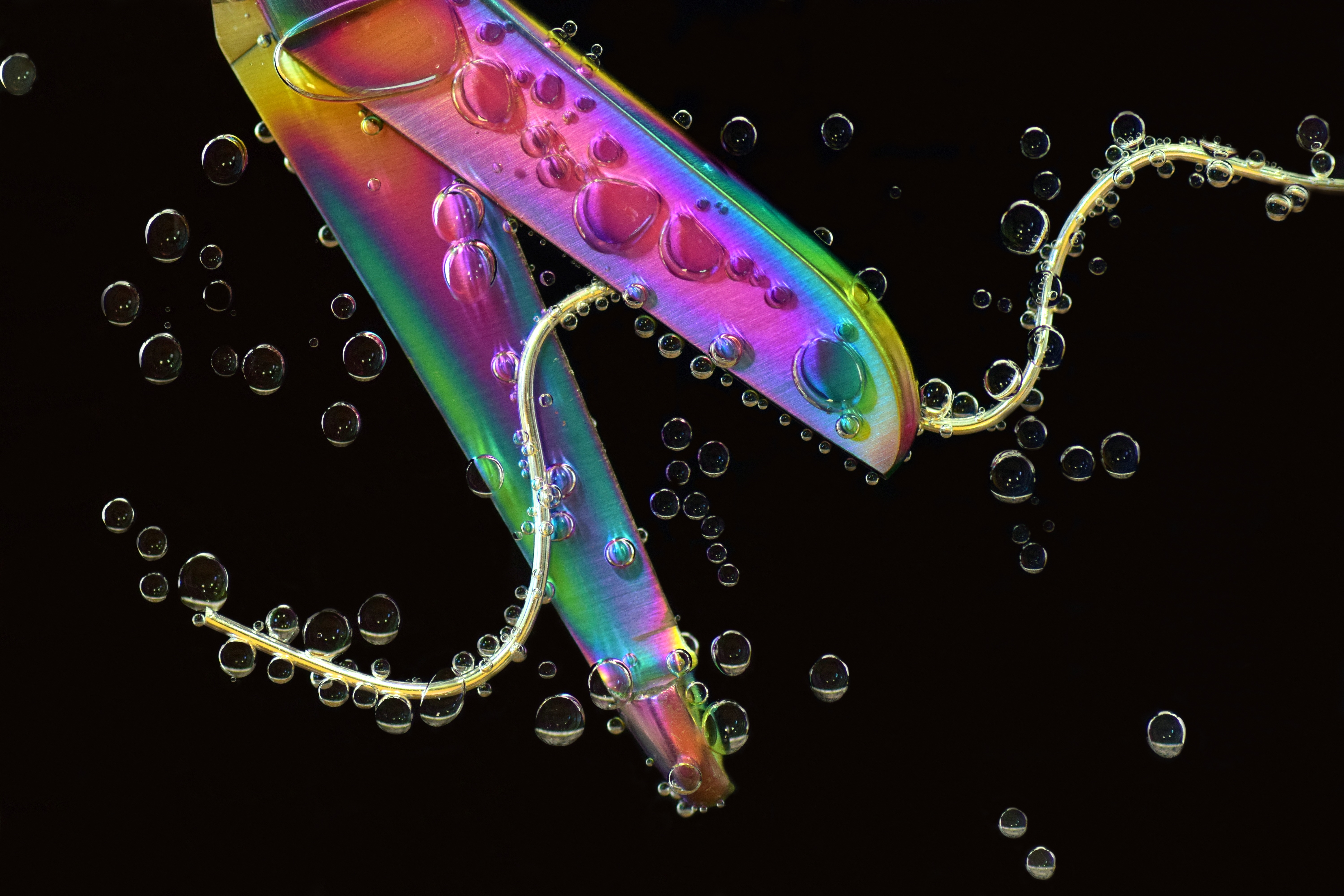 Rainbow Colored Scissors and Thread by U. Leone