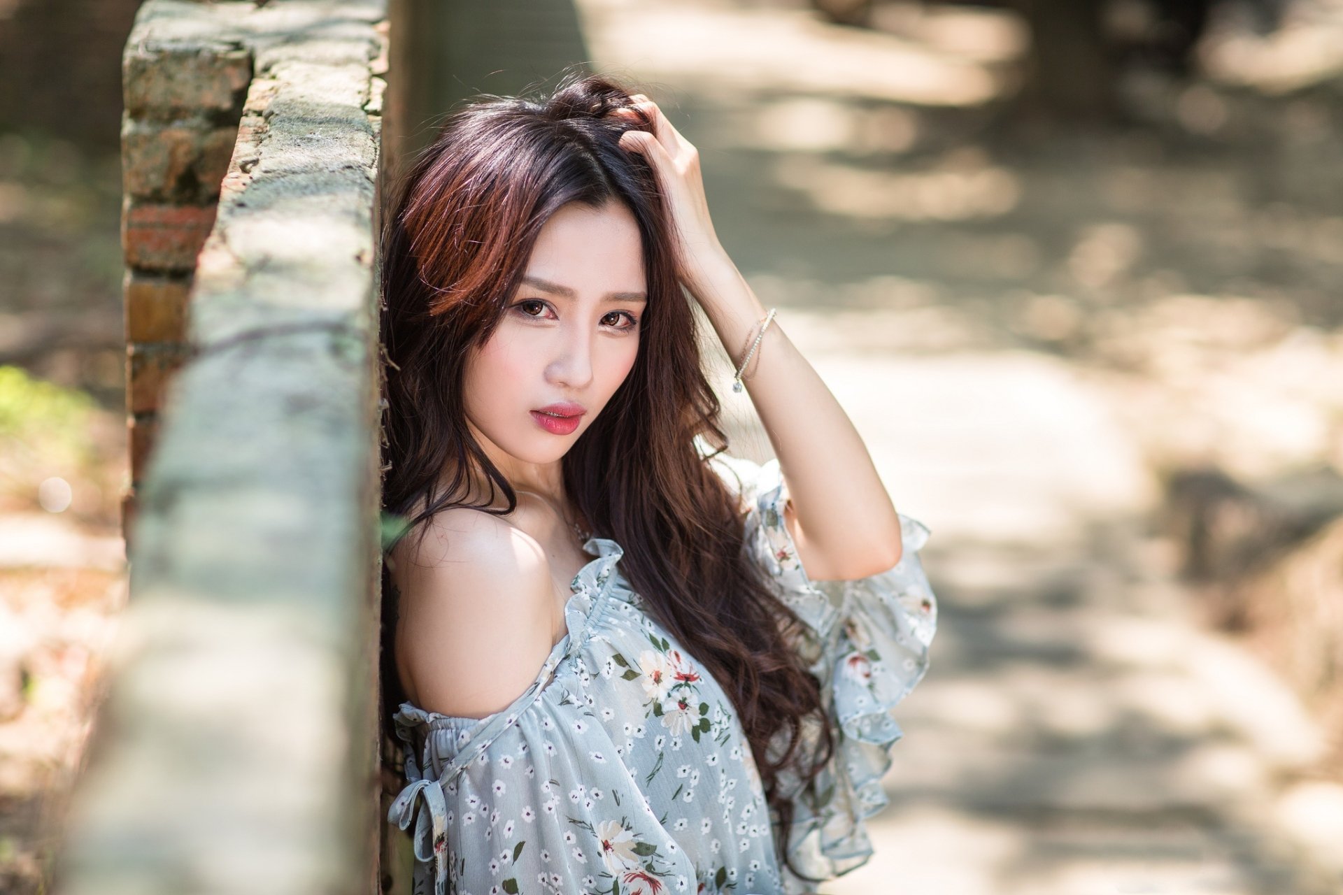 Download Sunny Brown Eyes Brunette Depth Of Field Model Woman Asian HD ...