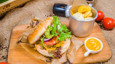 food burger HD Desktop Wallpaper | Background Image