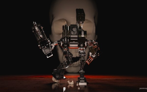 Sci Fi Robot 3D CGI High Tech Machine Skull HD Wallpaper | Background Image