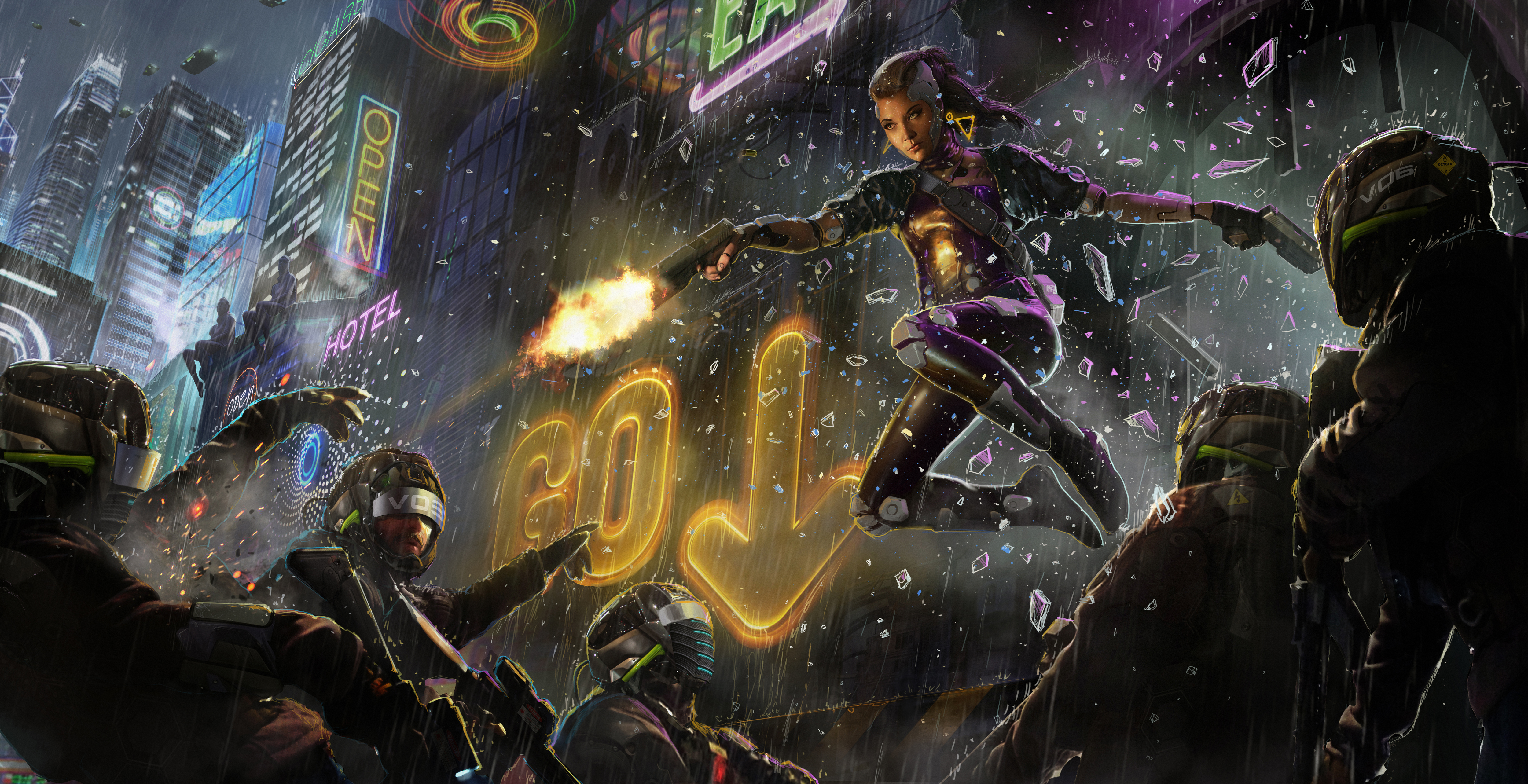 Ultrawide Cyberpunk Wallpaper Sci-fi Fantasy (Instant Download) 