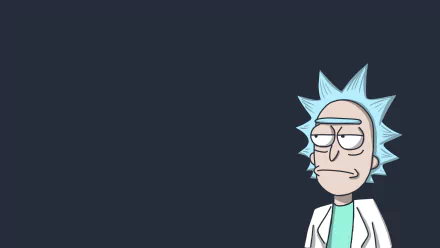 HD desktop wallpaper featuring Rick Sanchez from the TV show Rick and Morty. Rick is depicted with his usual disinterested expression against a dark background.