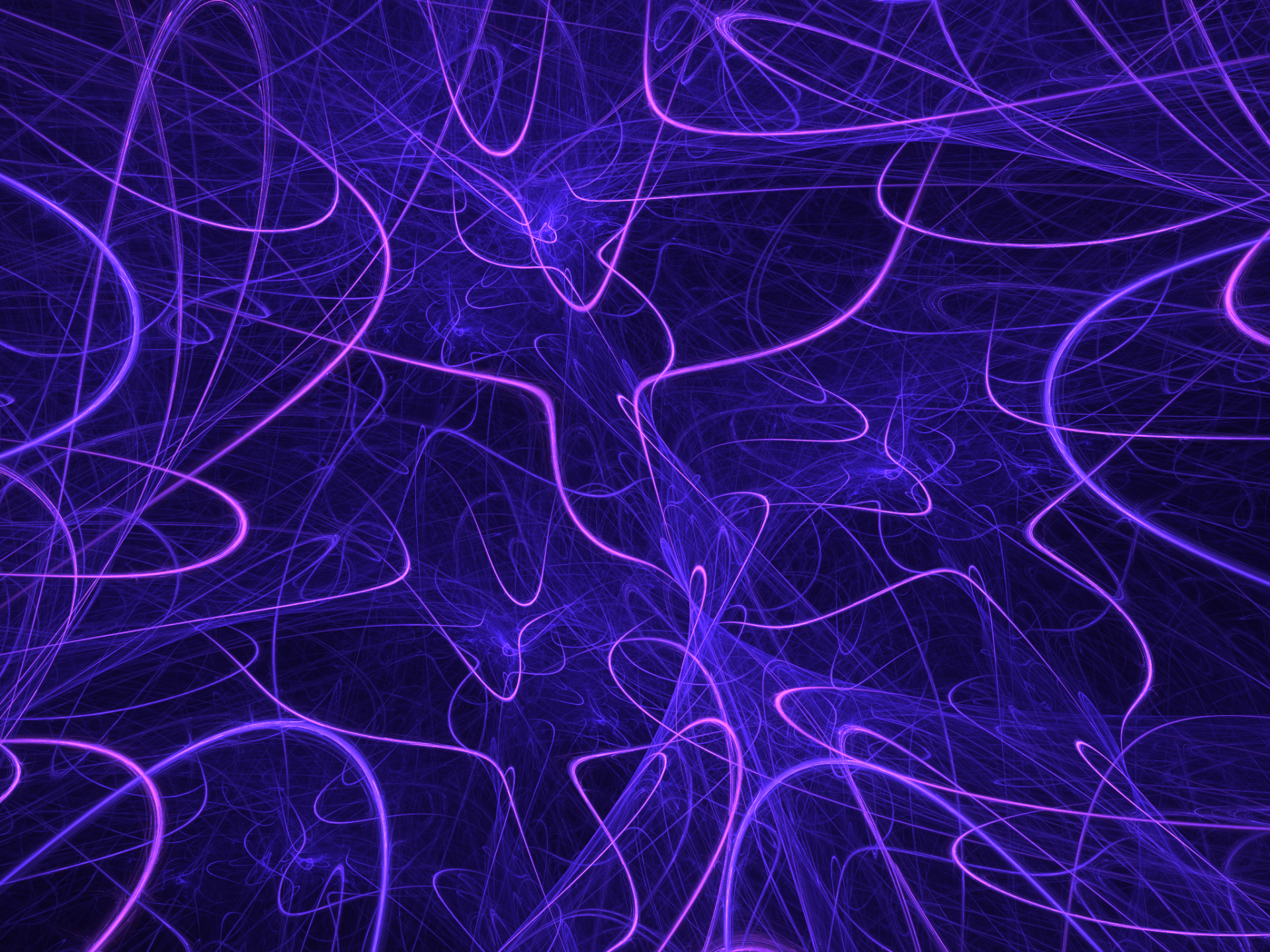 Abstract violet fractal art created with Apophysis software, featuring intricate lines and curves that evoke energy and plasma. HD desktop wallpaper and background.