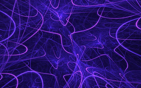 Abstract violet fractal art created with Apophysis software, featuring intricate lines and curves that evoke energy and plasma. HD desktop wallpaper and background.