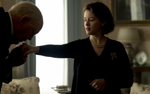 TV Show The Crown Queen Elizabeth II Claire Foy Winston Churchill John Lithgow HD Wallpaper | Background Image