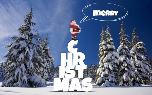 Holiday Christmas Merry Christmas Santa Claus Winter Tree HD Wallpaper | Background Image