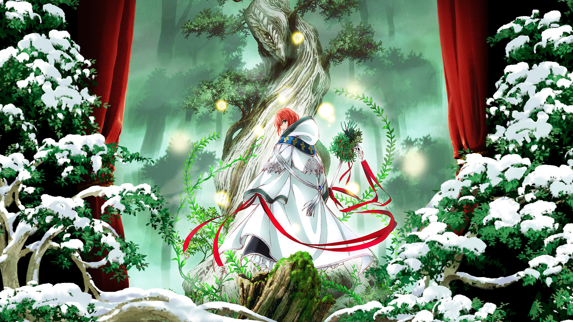 Wallpaper mahoutsukai no yome, chise hatori, couple, anime desktop