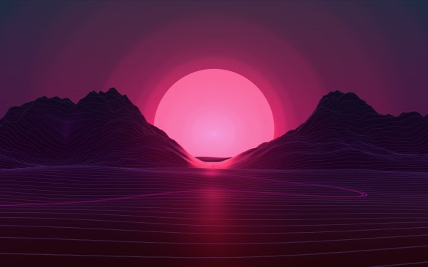 Artistic Retro Wave Sun Sunset Vaporwave HD Wallpaper | Background Image