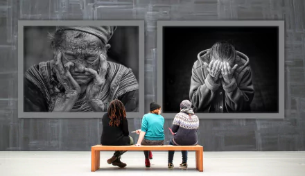  Women Looking at an Art Gallery Exhibition by Alexas_Fotos