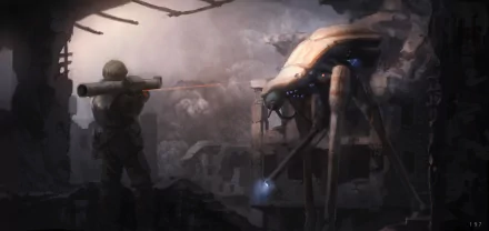 City 17 (Half-Life) Strider (Half-Life) ruin invasion rocket launcher soldier alien video game Half-Life 2 HD Desktop Wallpaper | Background Image