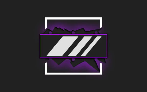 Minimalist 8K Ultra HD PC wallpaper featuring Mira's icon from Operation Velvet Shell in Tom Clancy's Rainbow Six: Siege with a sleek purple and black design.