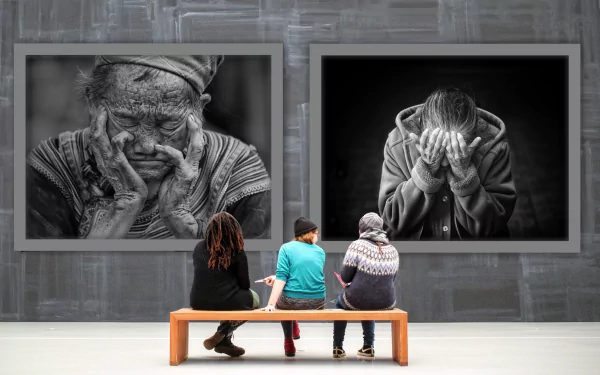  Women Looking at an Art Gallery Exhibition by Alexas_Fotos