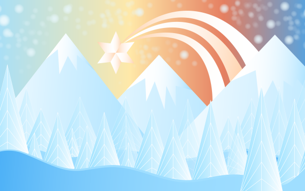 Artistic Mountain Winter Star HD Wallpaper | Background Image