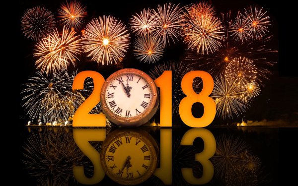 Vacances Nouvel An 2018 Nouvel An Feu d'artifice Horloge Fond d'écran HD | Image